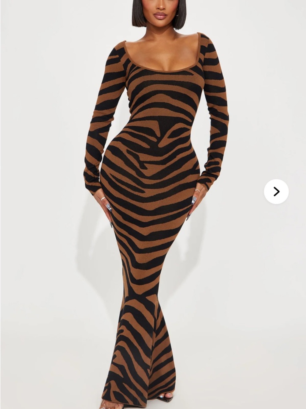 Sweater Maxi Dress Zebra Print fashion nova